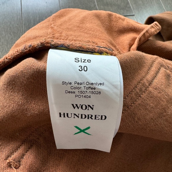 Won Hundred Jeans Pearl Overdyed "Toffee" button fly size 30" - Picture 3 of 7
